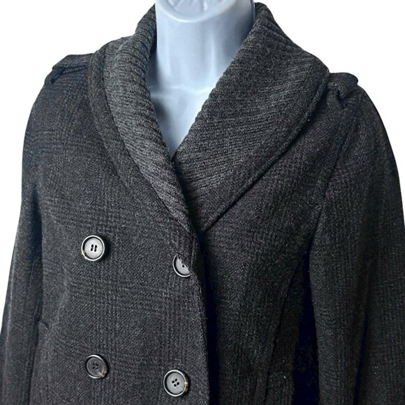 J Crew Sasha Peacoat Gray Plaid Wool Blend Capsule Cozy Academia Career Chic 0 - Picture 3 of 11